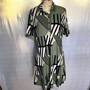 Short Sleeve 90's Green Dress Shirt